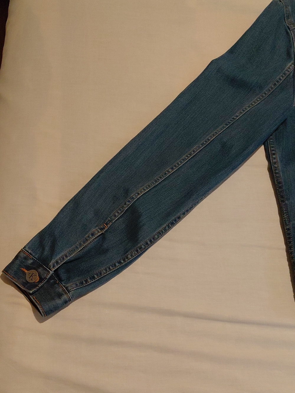 Calvin Klein Blue Denim Trucker Jacket Men's Large Medium Wash - Picture 10 of 10